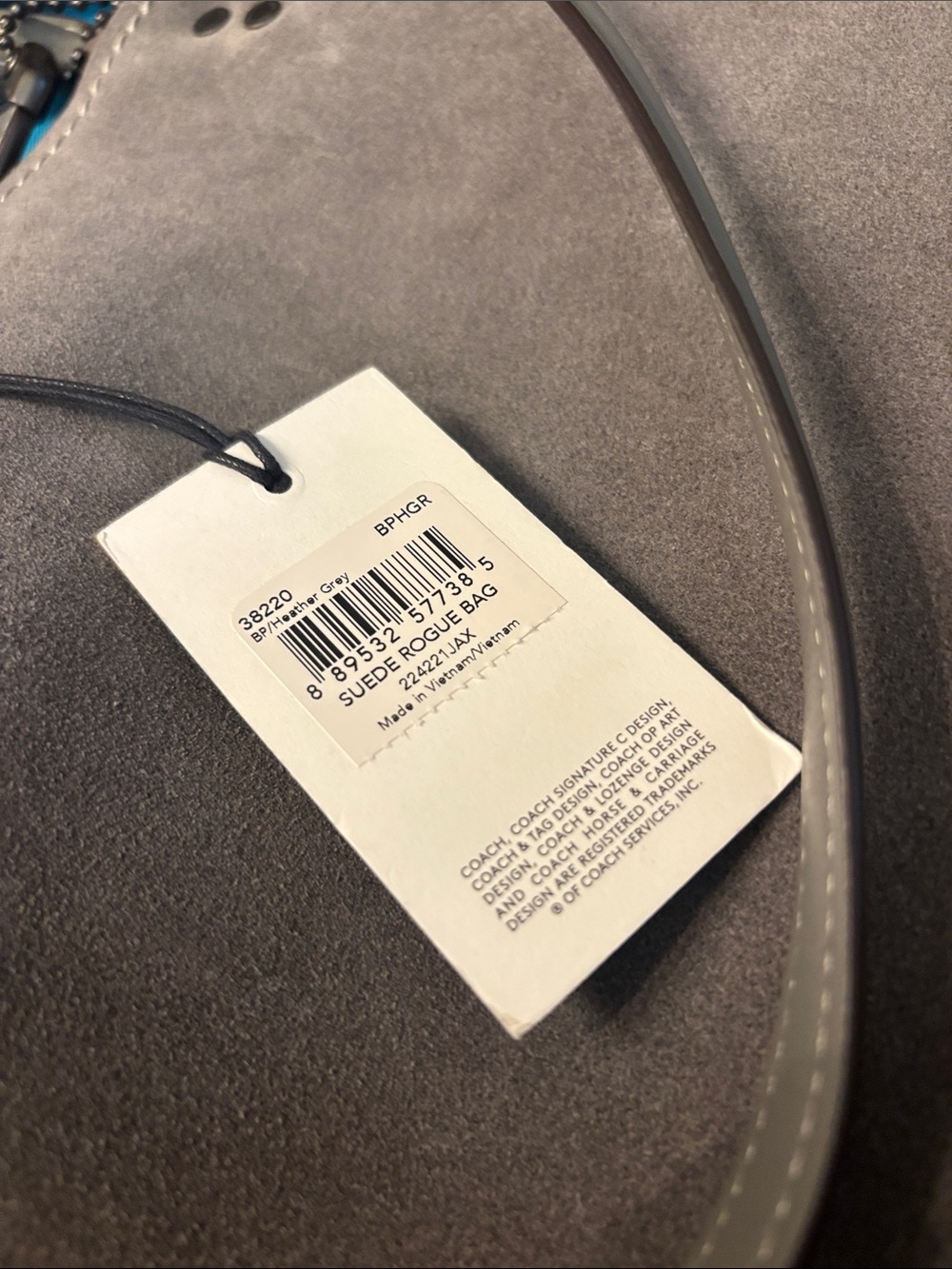 NWT Coach Rouge 31 Heather Gray Suede Leather Satchel Bag with Dust bag - Picture 7 of 10